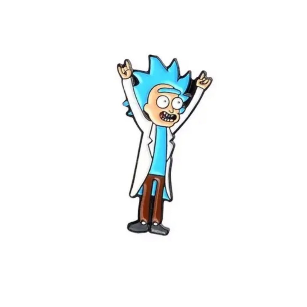 Tiny Rick Enamel Pin Rick and Morty Cartoon Lapel Pin Small Funny TV Fan Gift